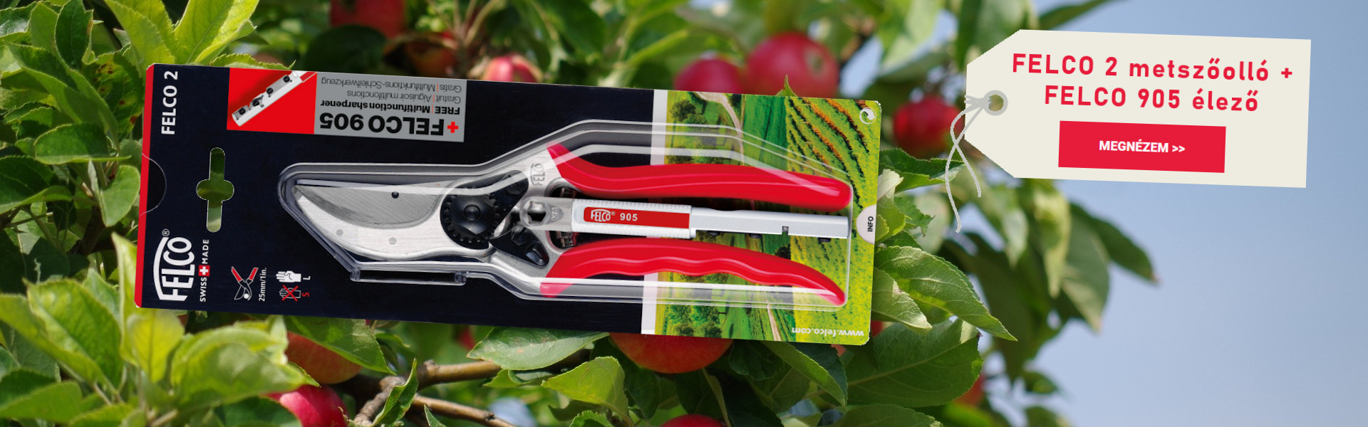 FELCO 2 metszőolló + FELCO 905 élező